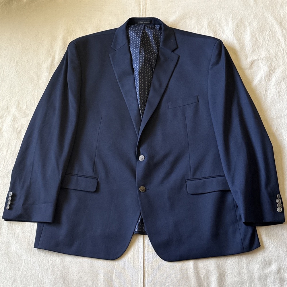 Chaps Ralph Lauren 52XL Navy Gold Button Wool Blazer Sport Coat Jacket 2 Btn